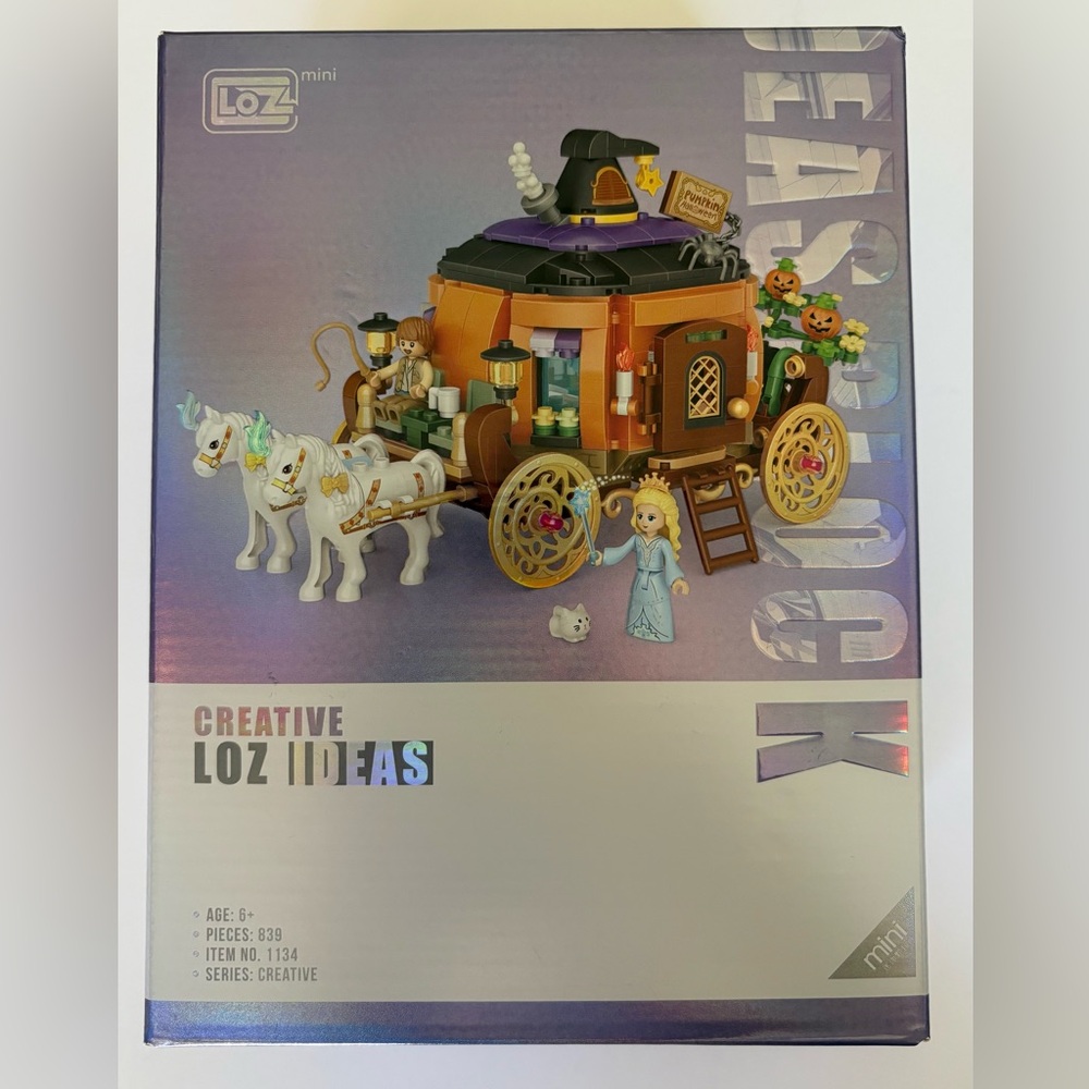 🔴 LOZ Mini Blocks Pumpkin Carriage 1134 - 839pc Whimsical Magic Horse & Wagon